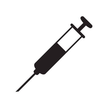 Şırınga ikonu. Enjeksiyon simgesi işareti.