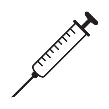 Şırınga ikonu. Enjeksiyon simgesi işareti, sağlam pictogram.