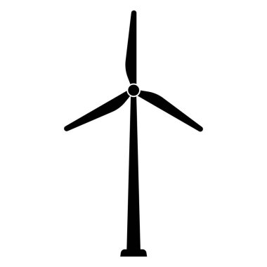 Rüzgar Türbini simgesi. Eyolik enerji simgesi, rüzgar enerjisi simgesi.