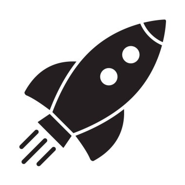 Roket ikonu. Başlangıç simgesi. Uçan roket simgesi. 