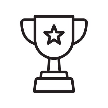 Yıldız ikonlu kupa, kazanan kupa ikonu, zafer kupası ikonu.