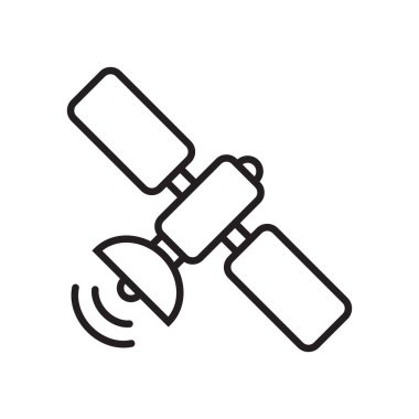 Uydu çizgisi simgesi, uzay uydu simgesi.