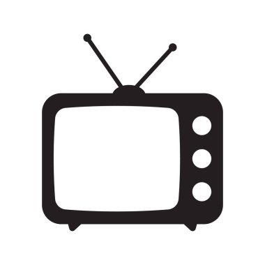 Düz biçimli Retro TV simgesi, Retro TV simgesinin Vektör illüstrasyonu sizin için tasarım.