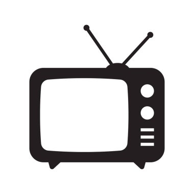 Düz biçimli Retro TV simgesi, Retro TV simgesinin Vektör illüstrasyonu sizin için tasarım.