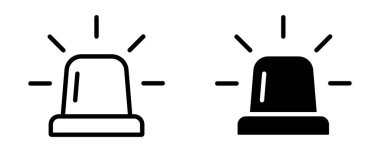 Siren simgesi, ana simge biçimi, doğrusal pictogram simgesi, ateş siren simgesi.