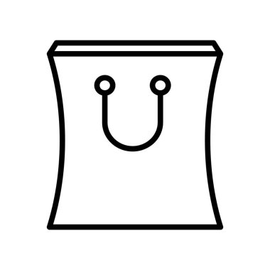 Kese kağıdı çizgisi simgesi. Alışveriş poşeti simgesi.