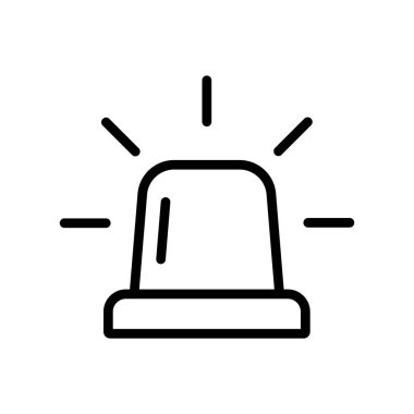 Siren simgesi, ana simge biçimi, doğrusal pictogram simgesi, ateş siren simgesi.