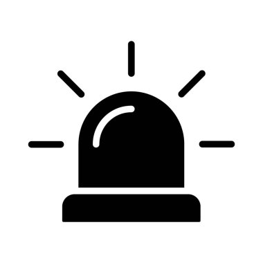 Siren simgesi, ana simge biçimi, doğrusal pictogram simgesi, ateş siren simgesi.
