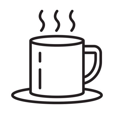 Kupa sırası ikonu. Sıcak çay ikonu. Kahve fincanı çizgisi simgesi.