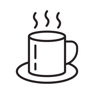 Kupa sırası ikonu. Sıcak çay ikonu. Kahve fincanı çizgisi simgesi.