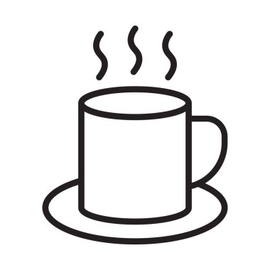 Kupa sırası ikonu. Sıcak çay ikonu. Kahve fincanı çizgisi simgesi.