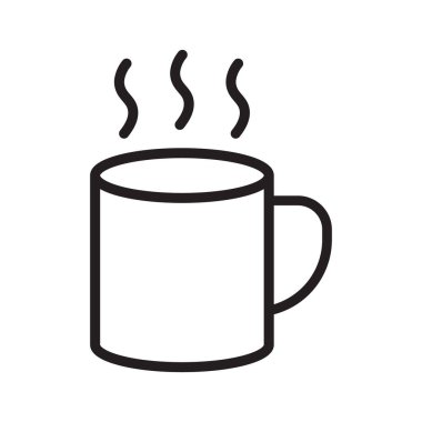 Kupa sırası ikonu. Sıcak çay ikonu. Kahve fincanı çizgisi simgesi.