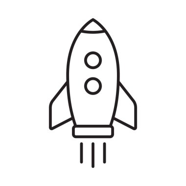 Roket hattı ikonu. Uçan roket hattı simgesi.