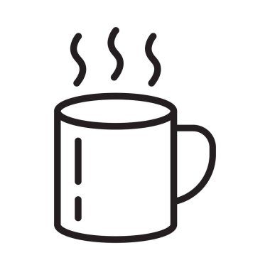 Kupa sırası ikonu. Sıcak çay ikonu. Kahve fincanı çizgisi simgesi.