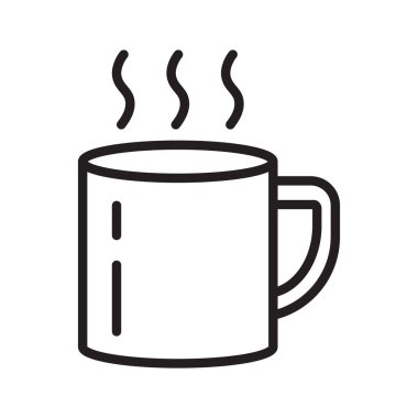 Kupa sırası ikonu. Sıcak çay ikonu. Kahve fincanı çizgisi simgesi.