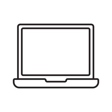 Boş ekran satırı simgesi olan dizüstü bilgisayar.