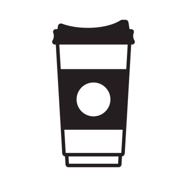 Kağıt bardak ikonu. Kağıt bardak işareti. Simge iç.