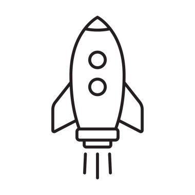 Roket hattı ikonu. Uçan roket hattı simgesi.