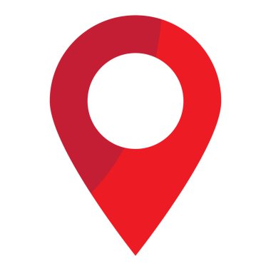 Harita iğnesi. Kırmızı konum haritası simgesi. Kırmızı haritalar iğne sembolü.