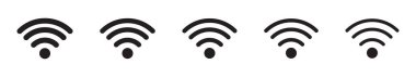 Uzak İnternet erişimi için kablosuz ve wifi simgesi veya Wi-fi simgesi, Podcast sembolü.