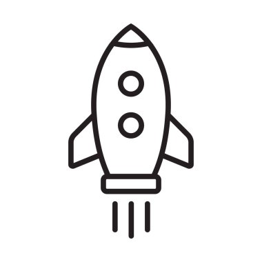 Roket hattı ikonu. Uçan roket hattı simgesi.