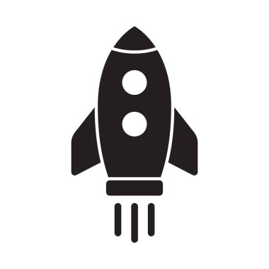 Roket ikonu. Uçan roket simgesi.