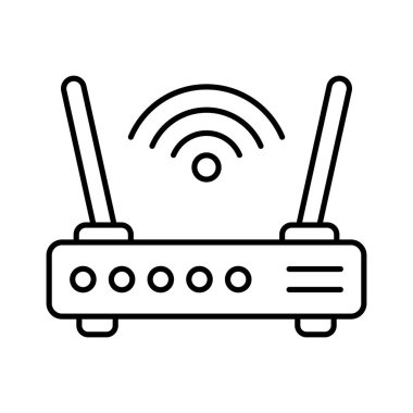 Yönlendirici simgesi. Yönlendiriciyle ilgili sinyal çizgisi simgesi, kablosuz yönlendirici.