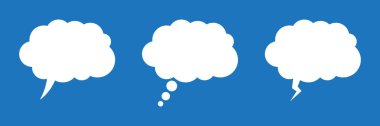 Düşünce bulutu. Baloncuğu beyaz renkte düşün.