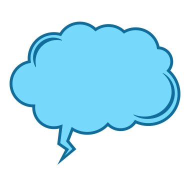 Düşünce bulutu. Mavi düşünce balonu.