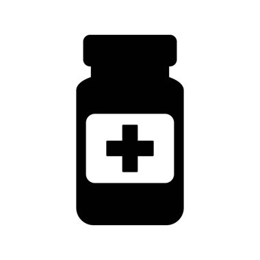 İlaç şişesi ikonu. İlaç simgesi.