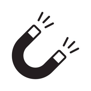 Mıknatıs simgesi. Mıknatıs siyah simgesi.