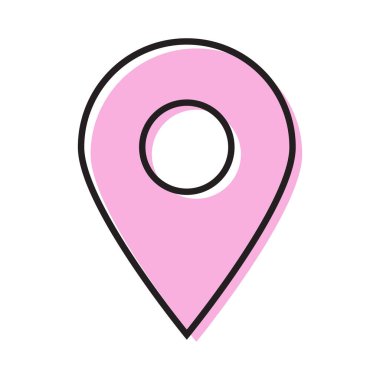 Yer belirleme simgesi. Konum haritası simgesi. Hedef coğrafya haritasının konum sembolü. Harita iğne işareti.