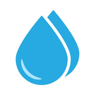 Mavi su damlası ikonu. Simgeyi düz biçimde bırak.