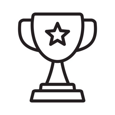 Yıldız çizgisi ikonlu kupa, kupa ikonu, zafer kupası ikonu.