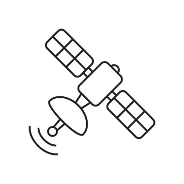 Uydu çizgi simgesi, uzay uydu simgesi simgesi.