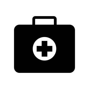 İlk yardım kutusu simgesi, ilk yardım çantası simgesi, tıbbi evrak çantası simgesi.