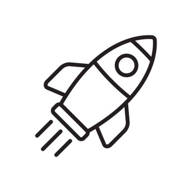 Roket hattı ikonu. Uçan roket hattı simgesi.