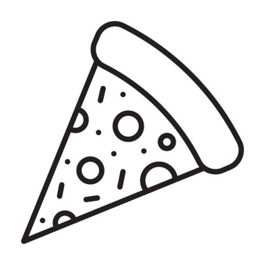 Pizza ikonu, pizza dilimi ikonu. Pizzanın basit satır simgesi.