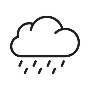 Yağmur hattı simgesi. Web siteniz için bulut yağmuru sembolü, logo, uygulama, UI. Modern hava durumu fırtına işareti.