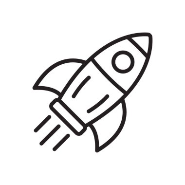 Roket hattı ikonu. Uçan roket hattı simgesi.