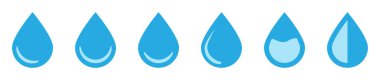 Mavi su damlası ikonu. Simgeyi düz biçimde bırak.