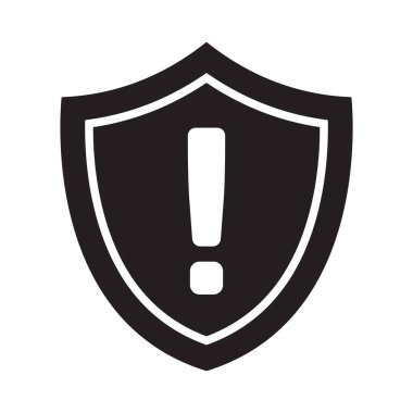 Ünlem işareti simgesi olan güvenlik kalkanı, uyarı simgeleri ayarlandı.