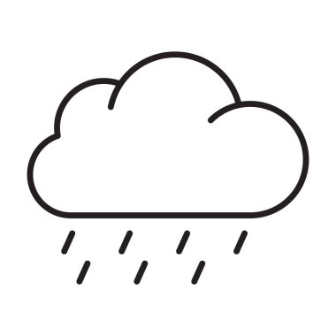 Yağmur hattı simgesi. Web siteniz için bulut yağmuru sembolü, logo, uygulama, UI. Modern hava durumu fırtına işareti.