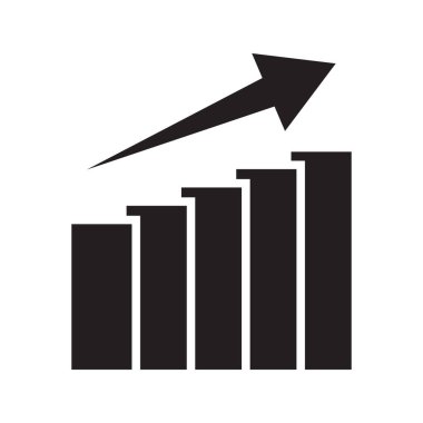 Grafik büyüme finansal simgesi. Büyüyen kar simgesi. Eğilim ok simgesi.