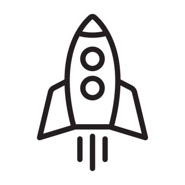 Roket hattı ikonu uçuyor. Roket çizgisi simgesi.