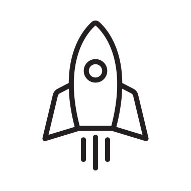 Roket hattı ikonu. Roket çizgisi simgesi yükseliyor.