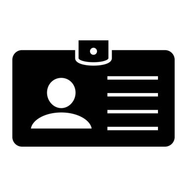 Çalışan katip kartı, ehliyet, kimlik kartı ikonu. Kimlik Kart simgesi.