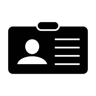Çalışan katip kartı ikonu, sürücü ehliyeti, kimlik kartı ikonu. Kimlik Kart simgesi.