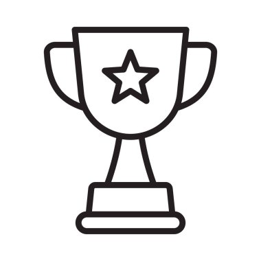 Yıldız çizgisi ikonlu kupa, kupa ikonu, zafer kupası ikonu.