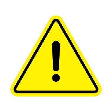 Sarı üçgen işareti ve ünlem işareti. Tehlike işareti, tehlike simgesi.